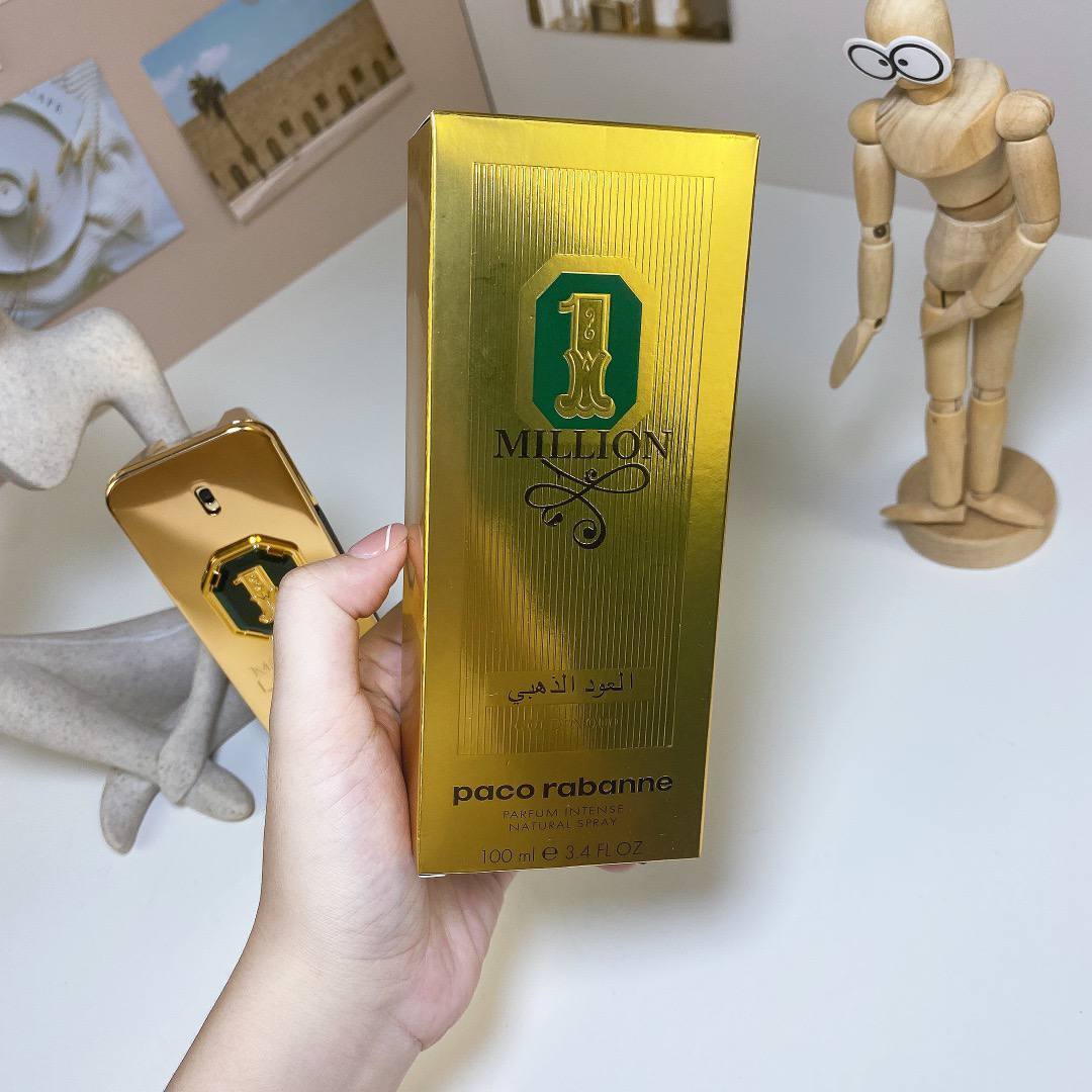 Rabanne
1 Million Golden Oud Parfum Intense Natural Spray, 3.4 oz.