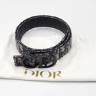 Christian Dior Oblique CD Leather and Canvas Belt